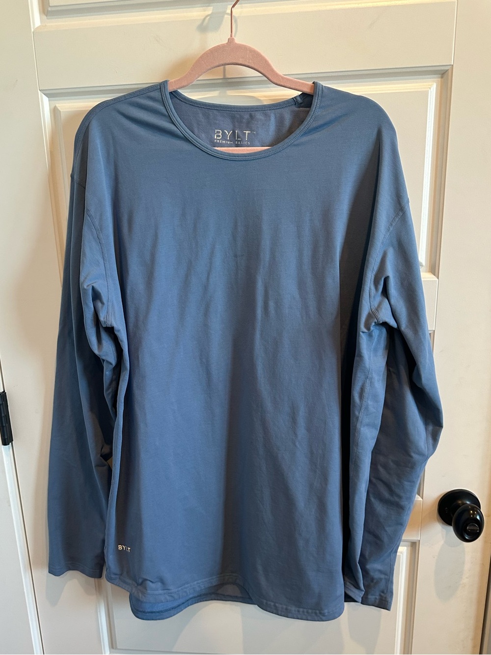 BYLT Premium Basics XXL Drop-Cut Long Sleeve Shirt Blue Men’s Performance Tee